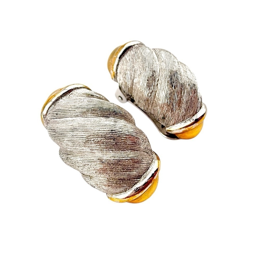 Vintage Christian Dior Silver and Gold Earrings - Picture 8 of 9